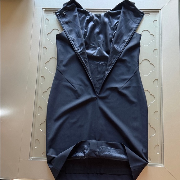 HUGO BOSS Black Midi Sheath Dress Women’s Size 10 Virgin Wool - Picture 10 of 15